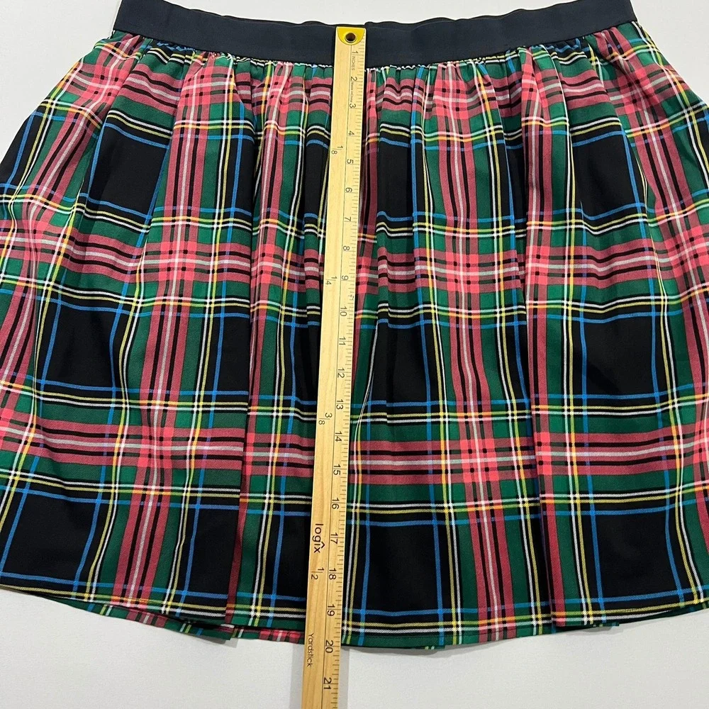 J.Crew Plaid Schoolgirl Mini Skirt Tartan Elastic Waist Academia Women's Size 14